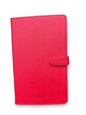 Bally Switzerland Red Leather Organizer Planner Datebook Notebook Snap Closure